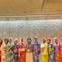 Tasneem wearing a kimono with a group of other women wearing kimonos