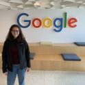 Yasmeen In Front Of The Google Sign At The Google Office